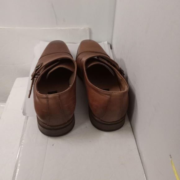 La Milano Double Monk Shoes, ALBIN Brown Leather Cap toe Size 9 M Style A11641 - Picture 2 of 5
